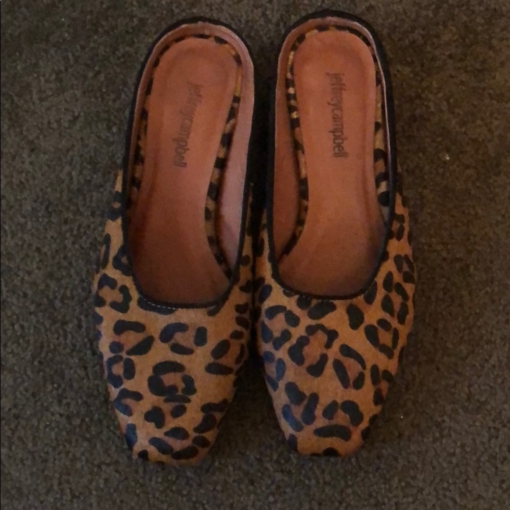 Jeffrey Campbell Cheetah print Pony hair Mules